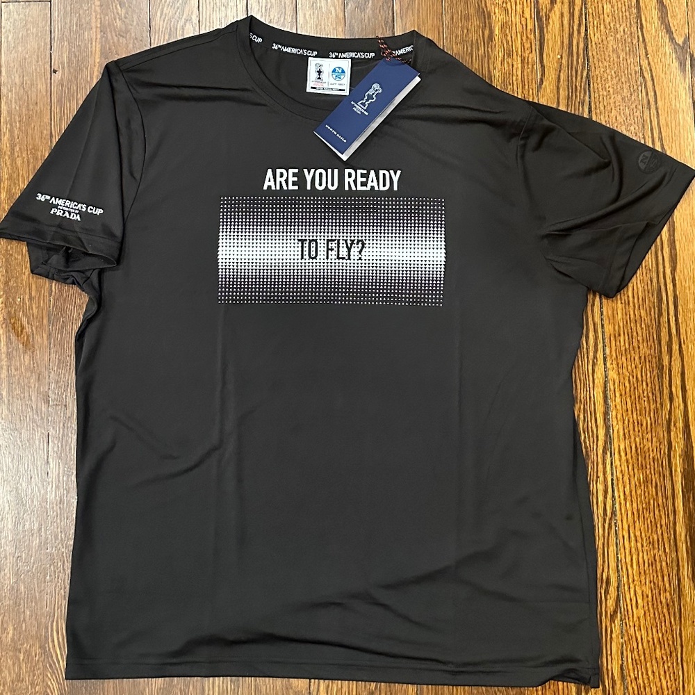 Prada x NorthSails Men's Black Training Tee(New with tags, XXXL=Super rare size)